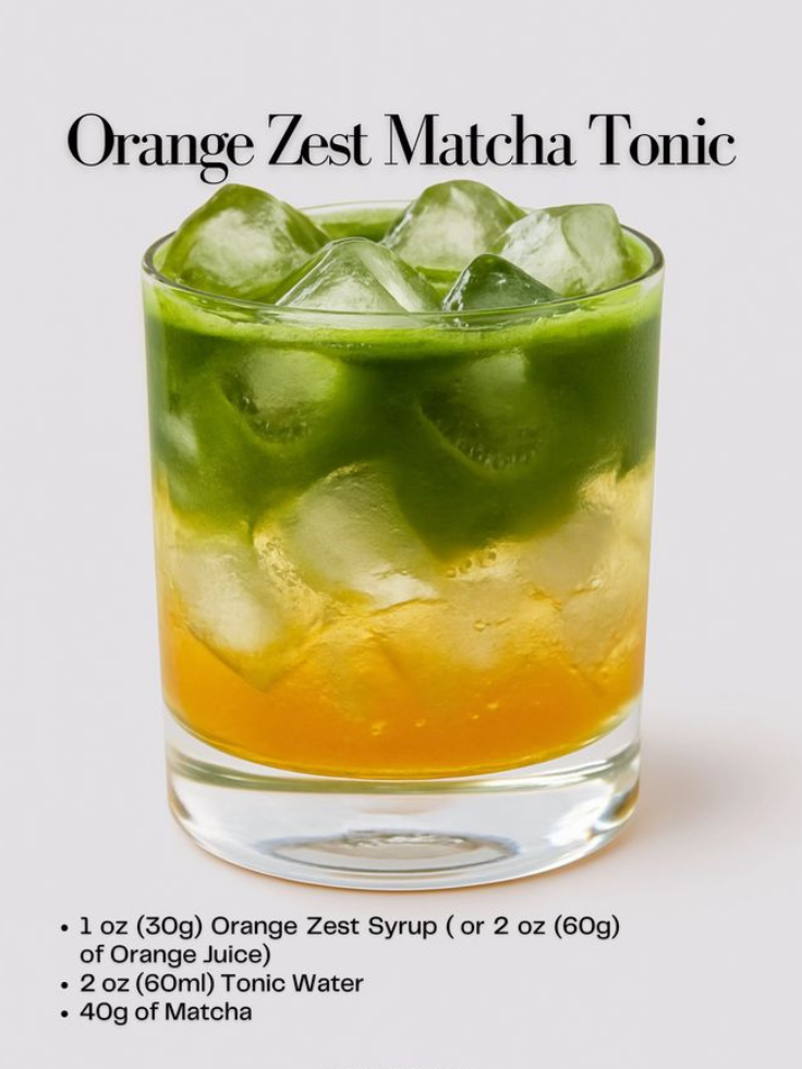Refreshing Orange Zest Matcha Sparkler